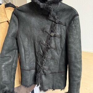 Black lambskin leather jacket